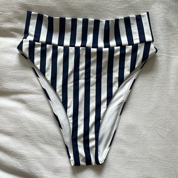 Aerie high cut cheeky bikini bottom - size S - navy and blue - Picture 1 of 3